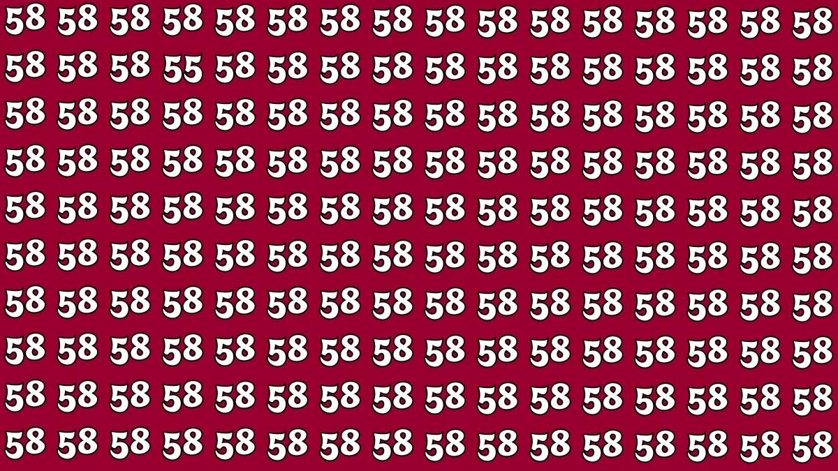 Observation Find it Out: Within 5 Seconds Spot The Number 55 among 58