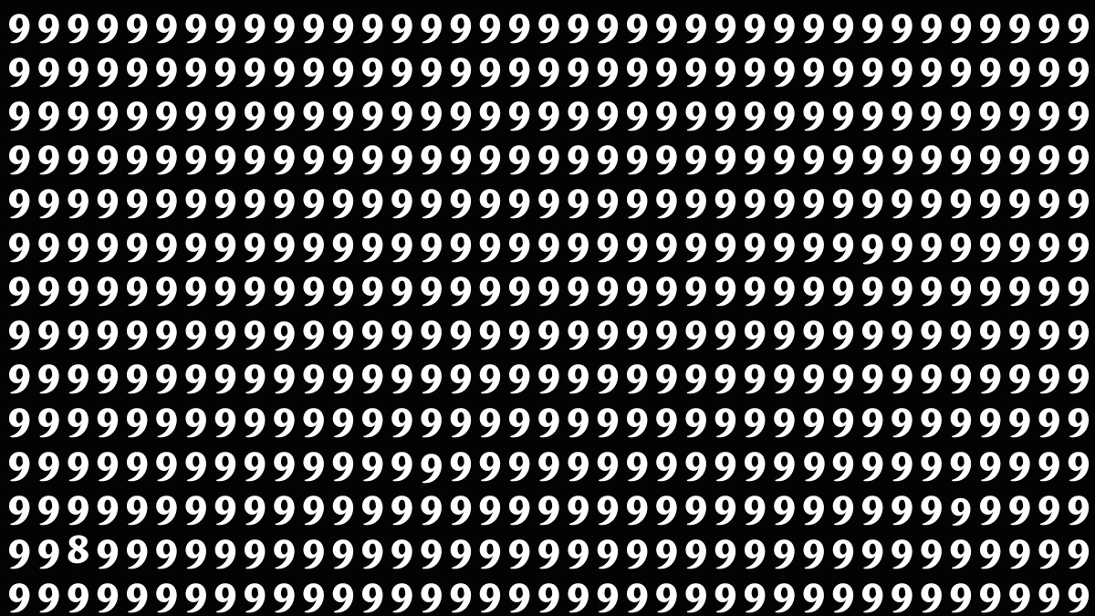 Observation Find it Out: Within 6 Seconds Spot The Number 8 among 9