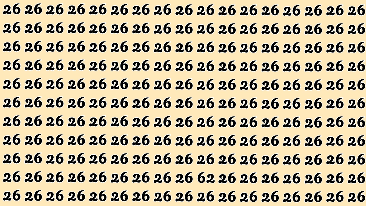 Observation Find it Out: Within 7 Seconds Spot The Number 62 among 26