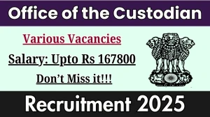 Office of the Custodian Recruitment 2025 - Apply Offline for 09 Private Secretary, Assistants and Other Posts