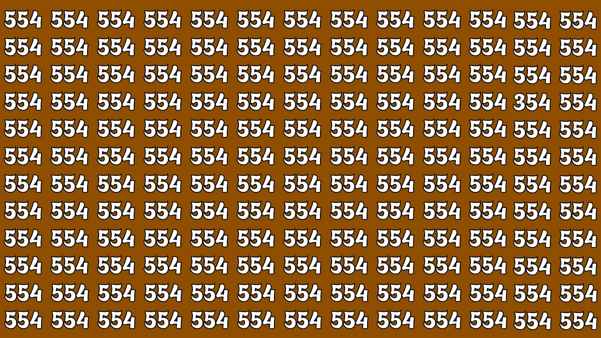 Optical Illusion 7 Seconds Challenge: Only People with Eagle Eyes Can spot the Number 354