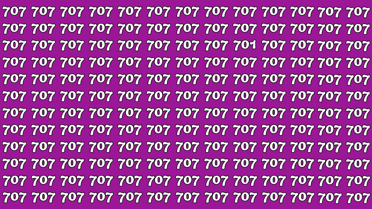 Optical Illusion 7 Seconds Challenge: Only People with Eagle Eyes Can spot the Number 701