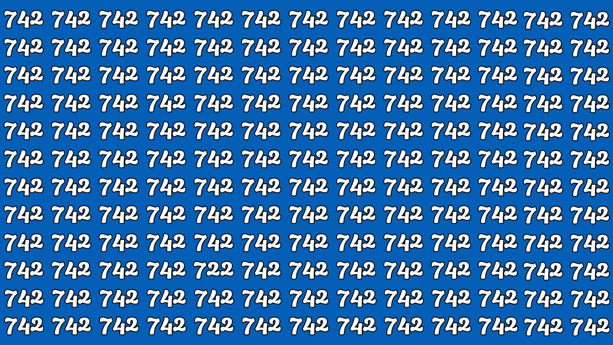 Optical Illusion 7 Seconds Challenge: Only People with Eagle Eyes Can spot the Number 722