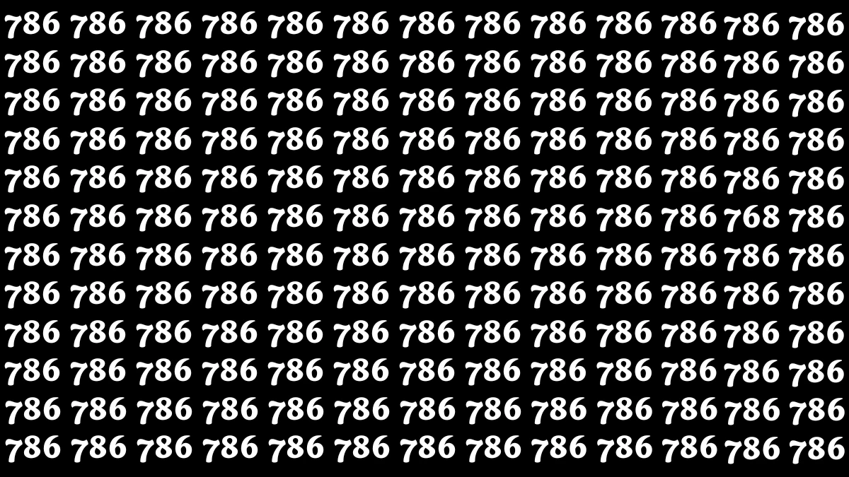 Optical Illusion 7 Seconds Challenge: Only People with Eagle Eyes Can spot the Number 768