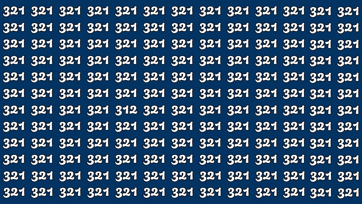 Optical Illusion 8 Seconds Challenge: Only People with Eagle Eyes Can spot the Number 312