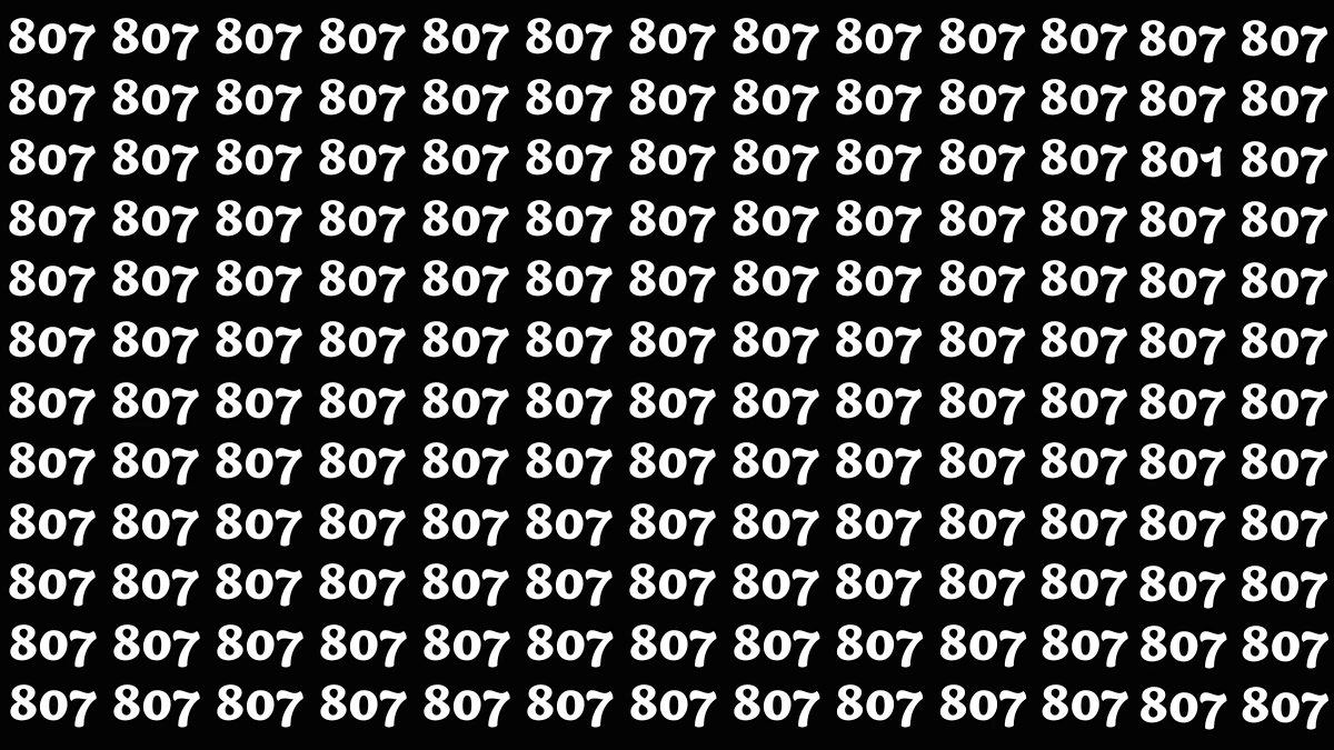 Optical Illusion 8 Seconds Challenge: Only People with Eagle Eyes Can spot the Number 801