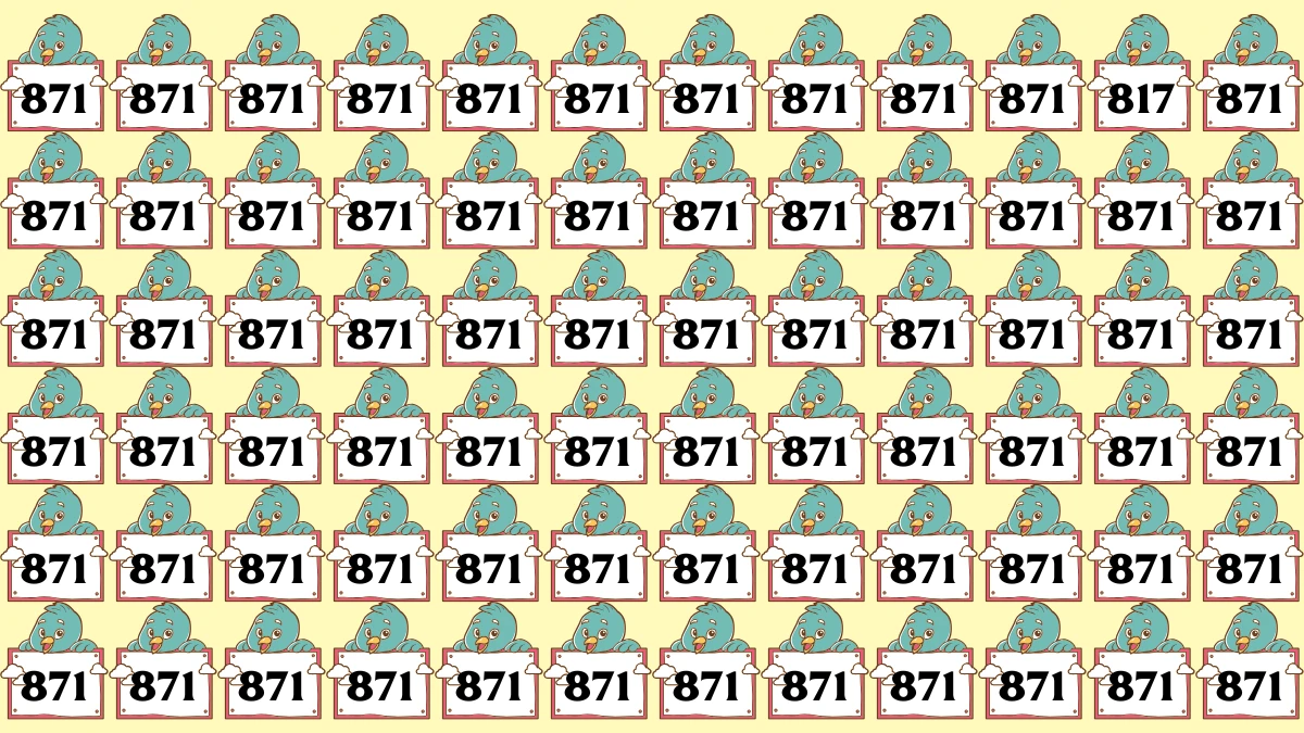 Optical Illusion 8 Seconds Challenge: Only People with Eagle Eyes Can spot the Number 817