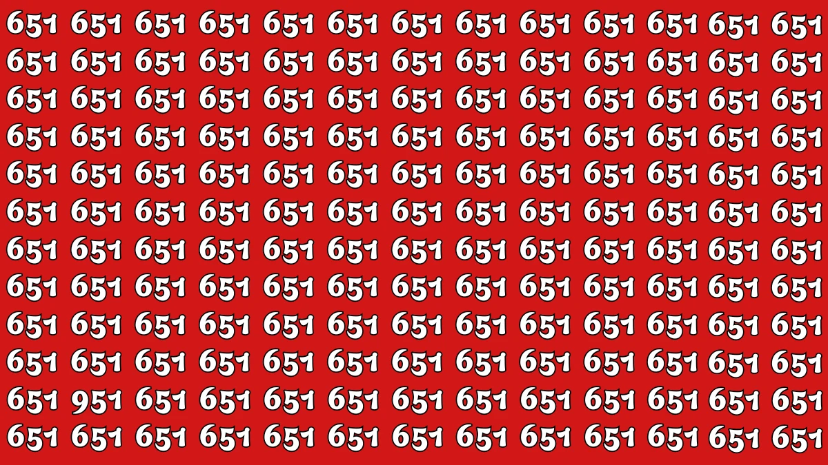 Optical Illusion 8 Seconds Challenge: Only People with Eagle Eyes Can spot the Number 951