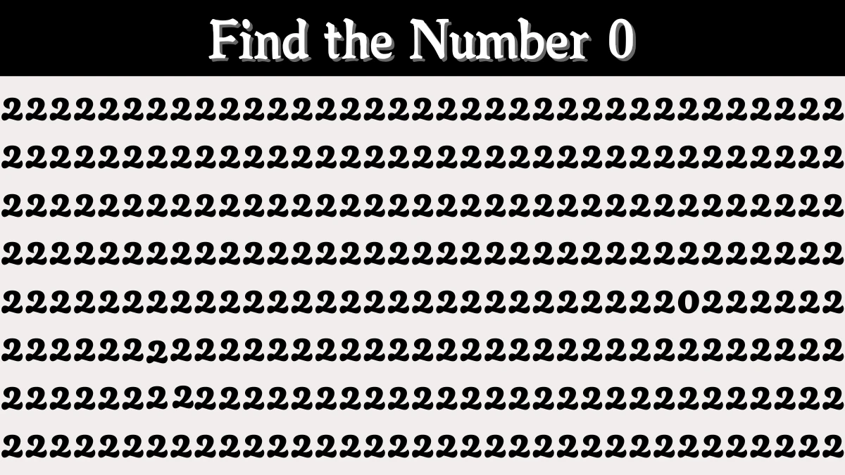Optical Illusion Eye Test: Within 6 Seconds Spot The Number 0 among 2