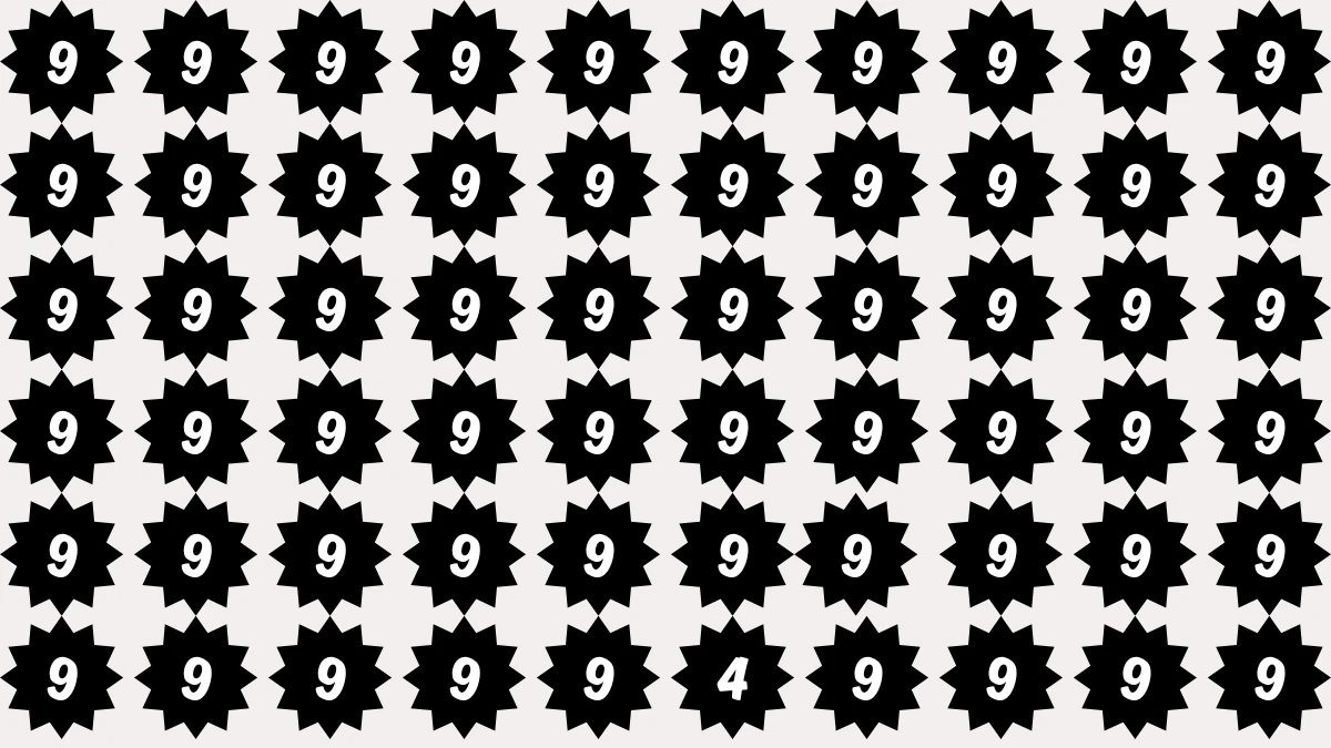 Optical Illusion Eye Test: Within 6 Seconds Spot The Number 4 among 9