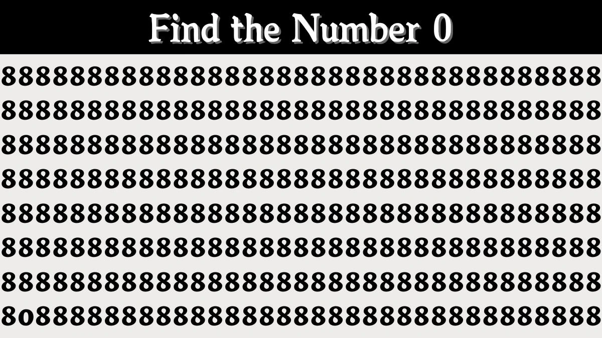 Optical Illusion IQ Test: Are You A Genius? Within 5 Seconds Spot The Number 0 among 8
