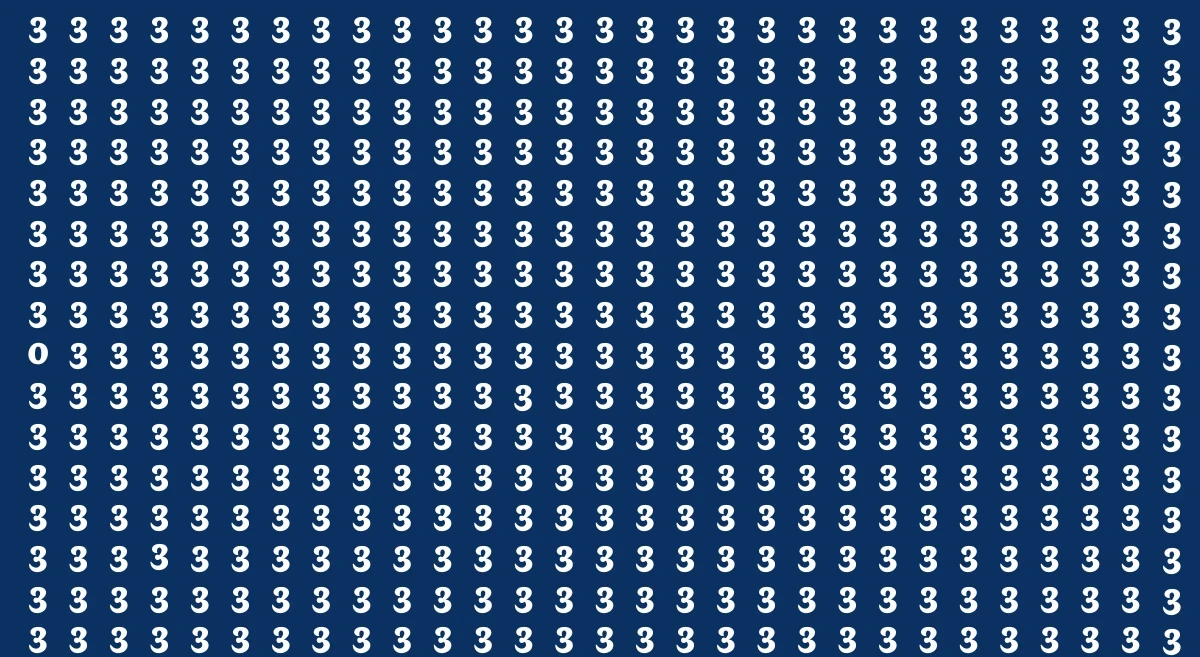 Optical Illusion IQ Test: Are You A Genius? Within 6 Seconds Spot The Number 0 among 3