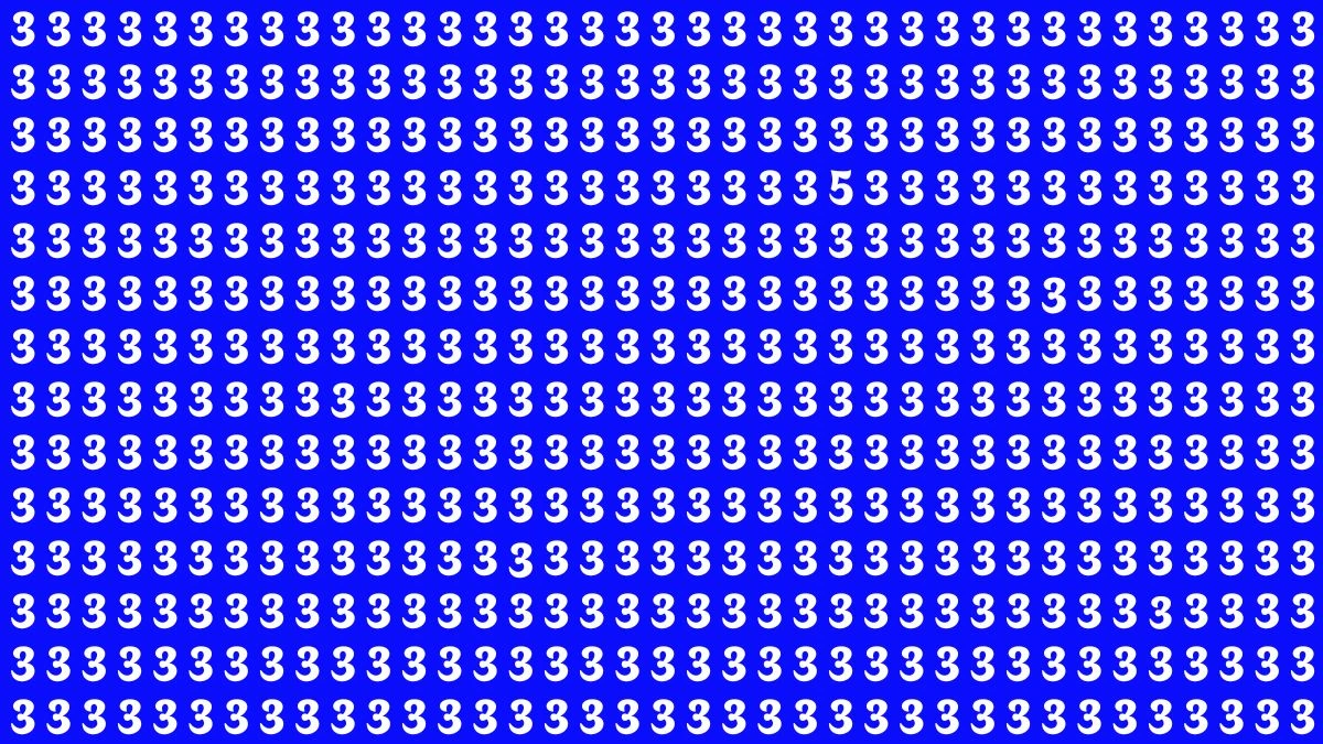 Optical Illusion IQ Test: Are You A Genius? Within 8 Seconds Spot The Number 5 among 3