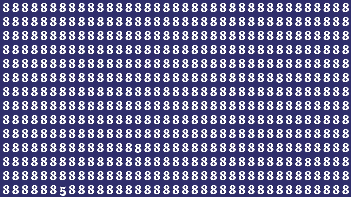 Optical Illusion IQ Test: Are You A Genius? Within 8 Seconds Spot The Number 5 among 8