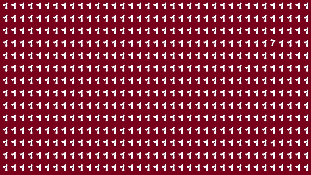 Optical Illusion IQ Test: Are You A Genius? Within 8 Seconds Spot The Number 7 among 1