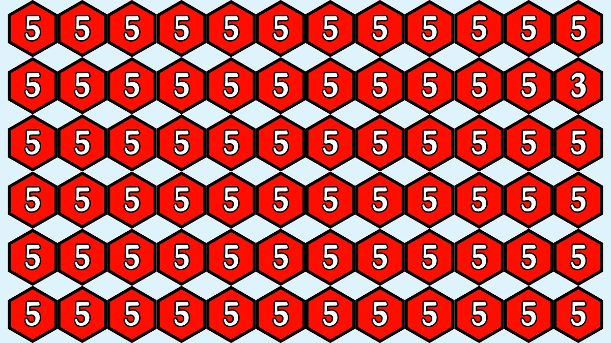 Optical Illusion IQ Test: Are You A Genius? Within 9 Seconds Spot The Number 3 among 5