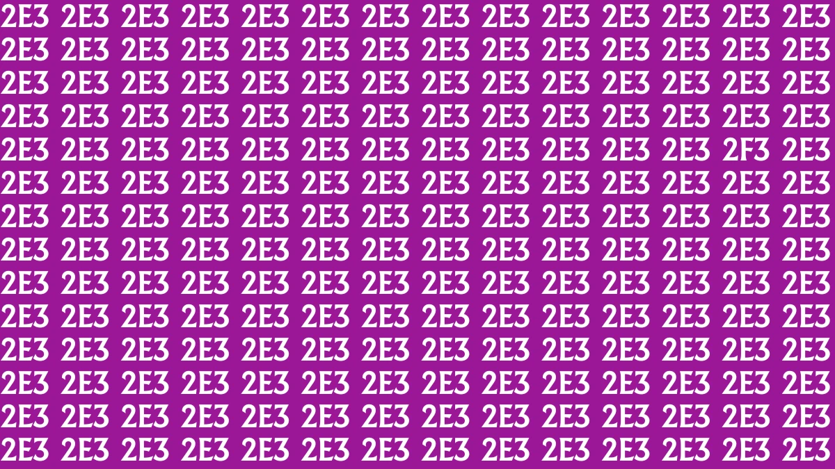 Optical Illusion: Only Sharp Eyes Can Find the Hidden 2F3 among 2E3s within 7 Seconds