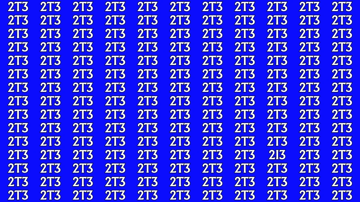 Optical Illusion: Only Sharp Eyes Can Find the Hidden 2I3 among 2T3s within 9 Seconds