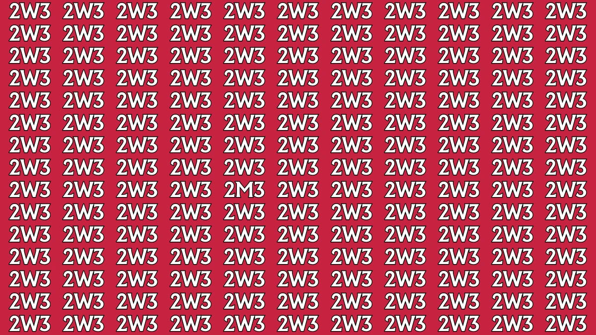 Optical Illusion: Only Sharp Eyes Can Find the Hidden 2M3 among 2W3s within 9 Seconds