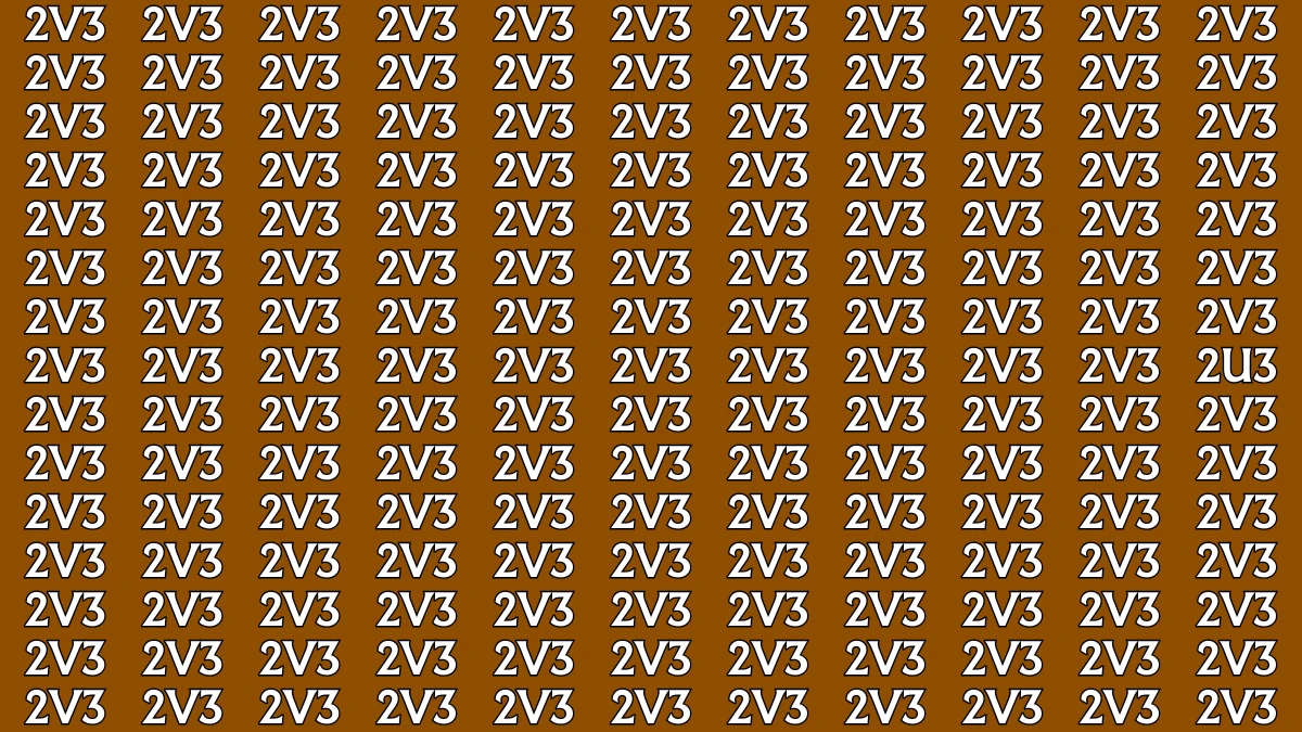 Optical Illusion: Only Sharp Eyes Can Find the Hidden 2U3 among 2V3s within 8 Seconds