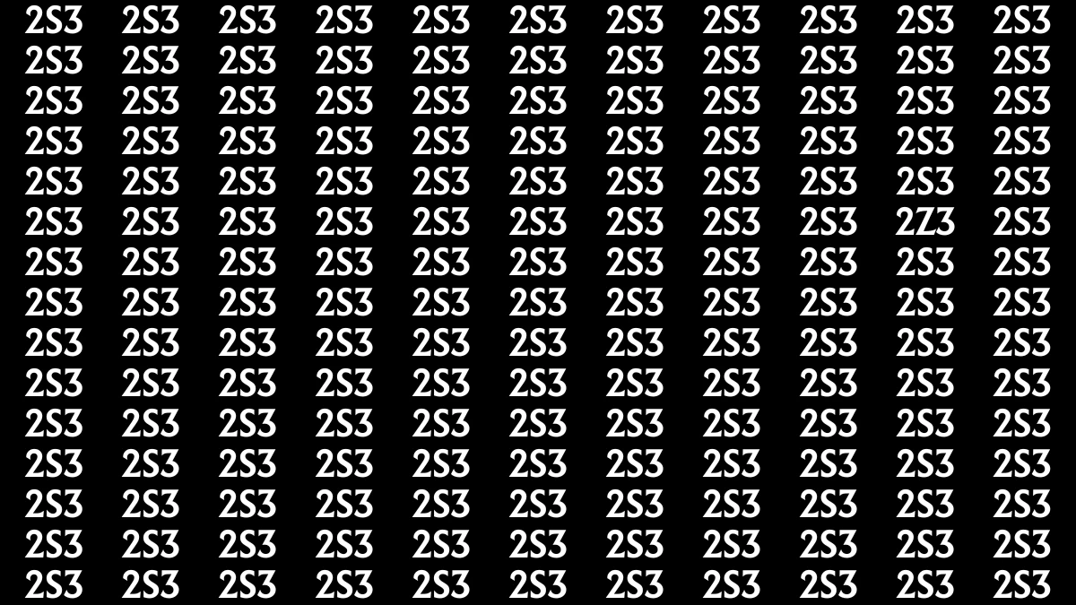 Optical Illusion: Only Sharp Eyes Can Find the Hidden 2Z3 among 2S3s within 9 Seconds