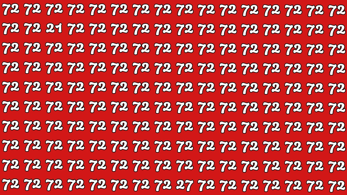 Optical Illusion: Within 5 Seconds Spot The Number 21 and 27 among 72
