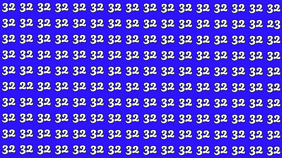 Optical Illusion: Within 5 Seconds Spot The Number 23 and 22 among 32