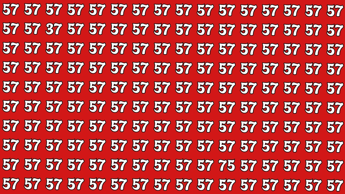 Optical Illusion: Within 5 Seconds Spot The Number 37 and 75 among 57