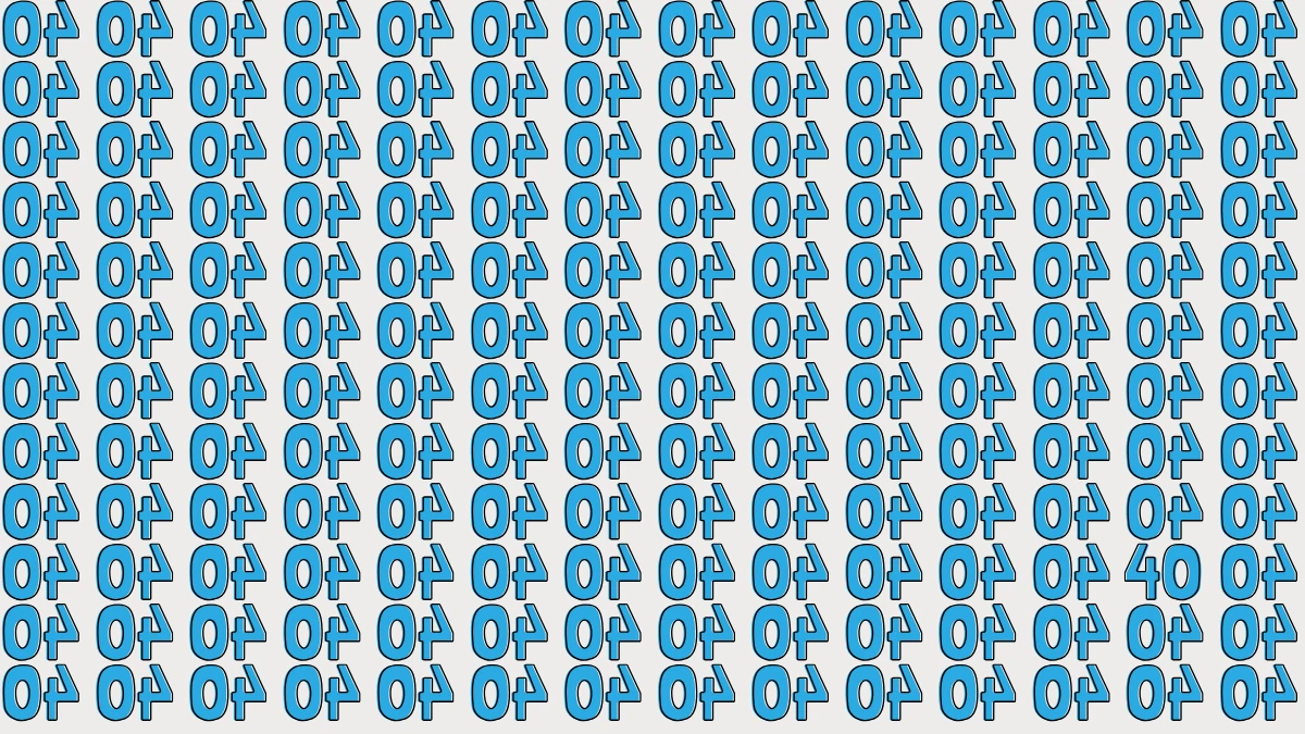 Optical Illusion: Within 5 Seconds Spot The Number 40 among Inverted 40