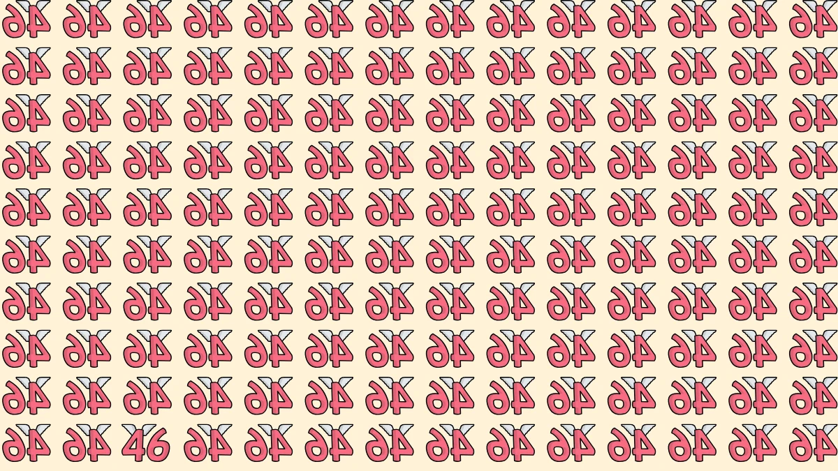 Optical Illusion: Within 5 Seconds Spot The Number 46 among Inverted 46