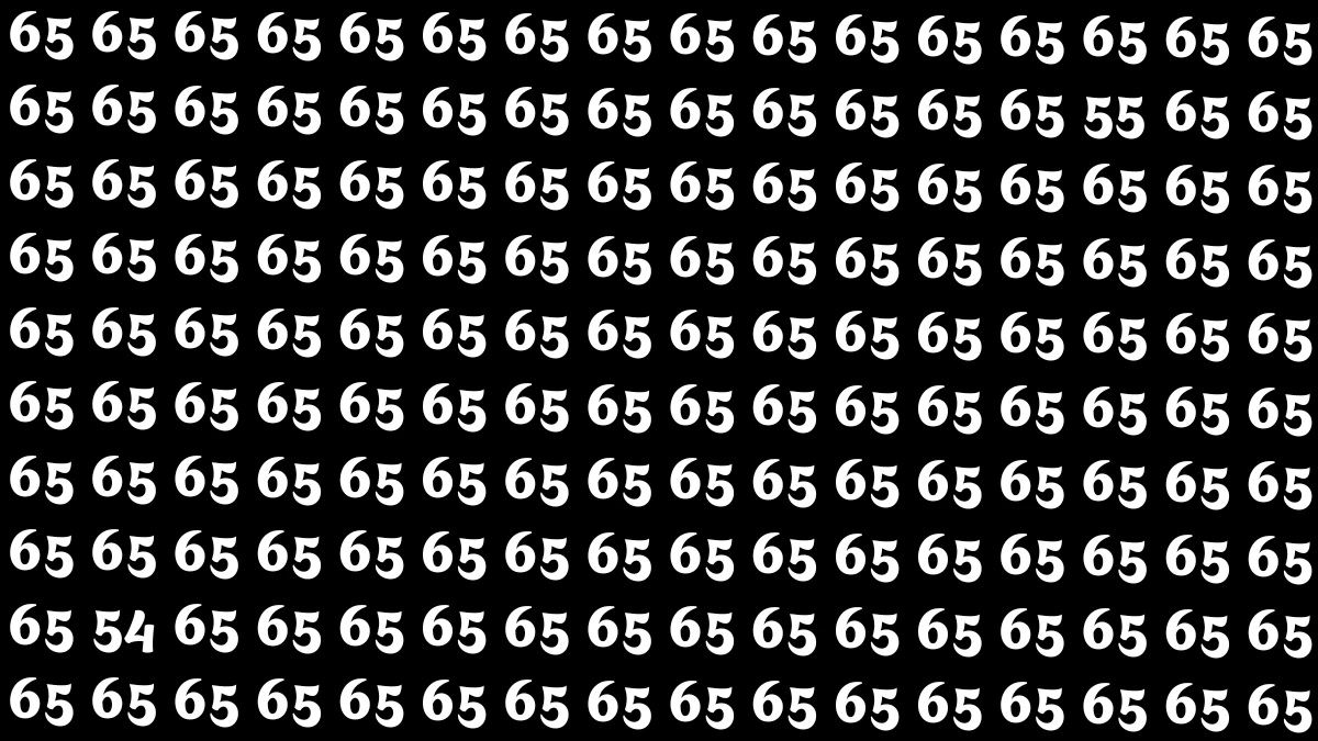 Optical Illusion: Within 5 Seconds Spot The Number 54 and 55 among 65