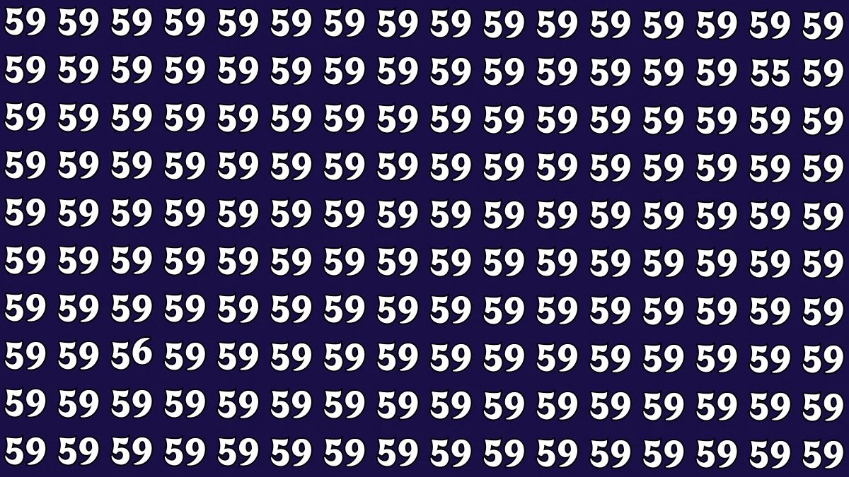 Optical Illusion: Within 5 Seconds Spot The Number 55 and 56 among 59