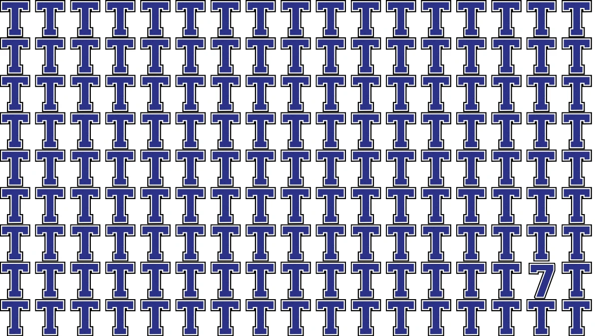 Optical Illusion: Within 5 Seconds Spot The Number 7 among Inverted T