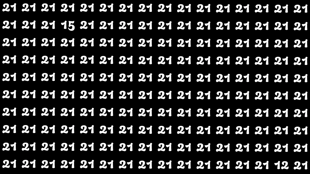 Optical Illusion: Within 6 Seconds Spot The Number 12 and 15 among 21