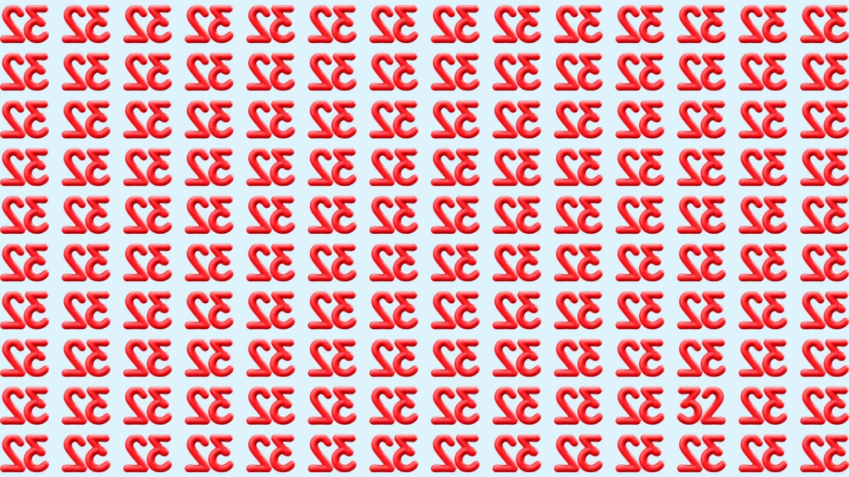 Optical Illusion: Within 6 Seconds Spot The Number 32 among Inverted 32
