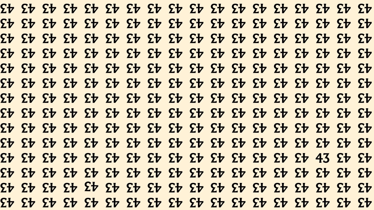 Optical Illusion: Within 6 Seconds Spot The Number 43 among Inverted 43s