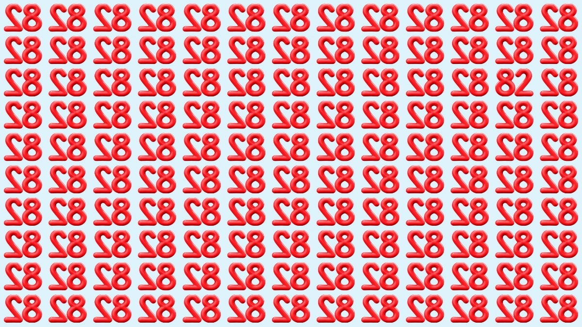 Optical Illusion: Within 6 Seconds Spot The Number 82 among Inverted 82