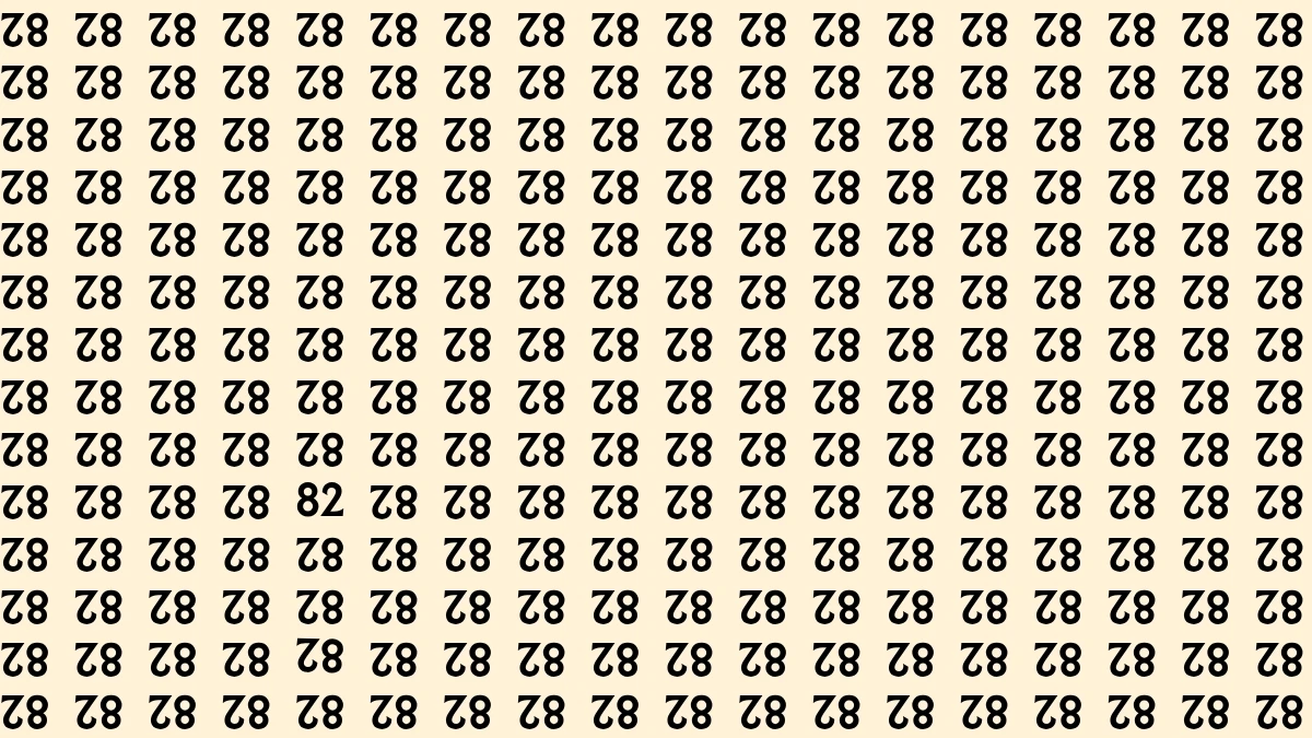 Optical Illusion: Within 6 Seconds Spot The Number 82 among Inverted 82s