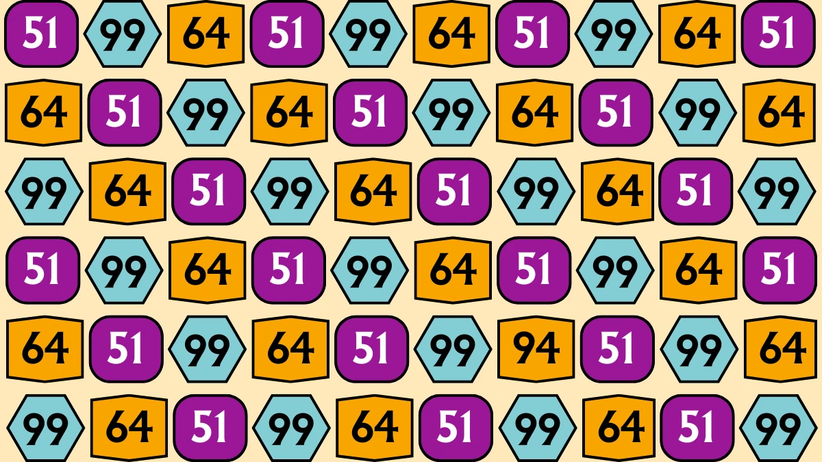 Optical Illusion: Within 6 Seconds Spot The Number 94 among 51, 64 and Inverted 66