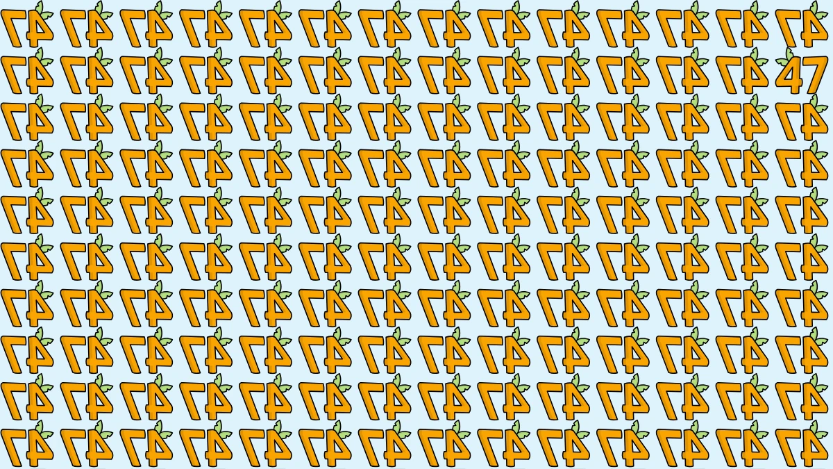 Optical Illusion: Within 7 Seconds Spot The Number 47 among Inverted 47