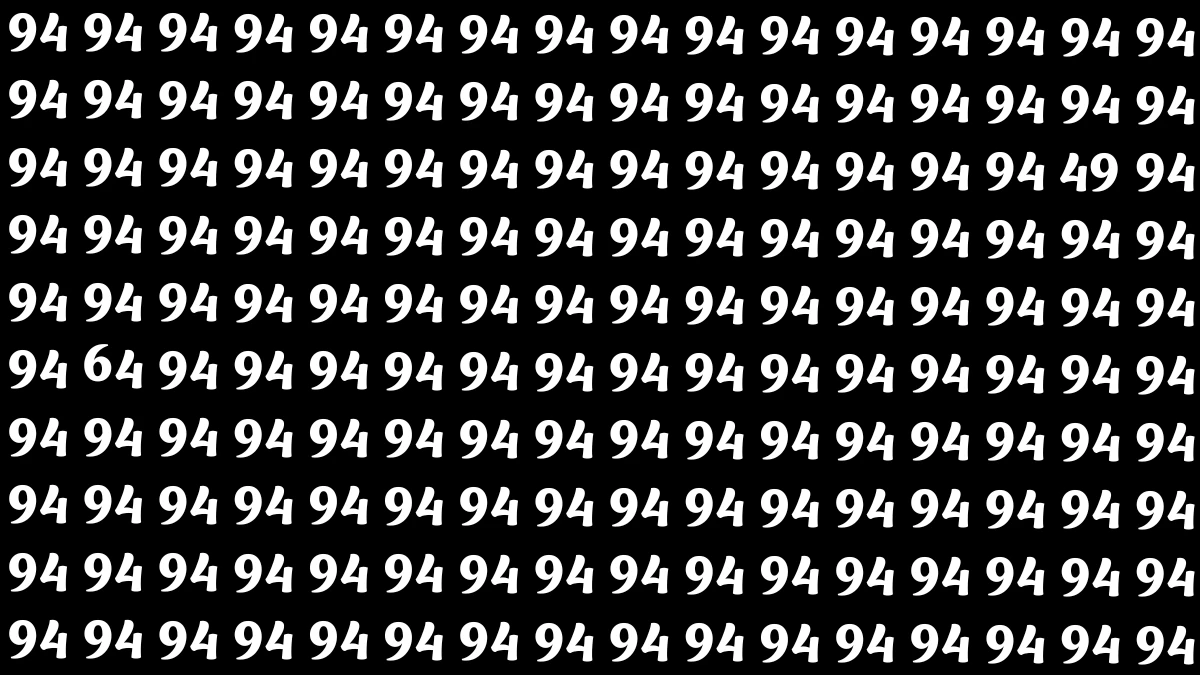 Optical Illusion: Within 7 Seconds Spot The Number 49 and 64 among 94