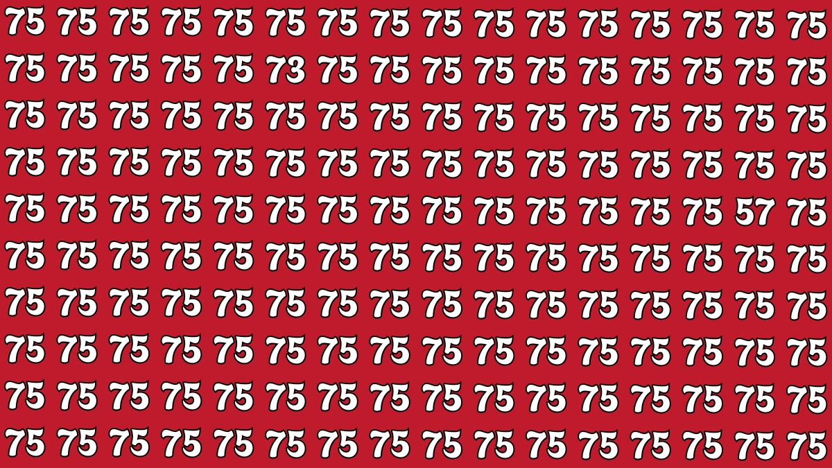 Optical Illusion: Within 7 Seconds Spot The Number 57 and 73 among 75