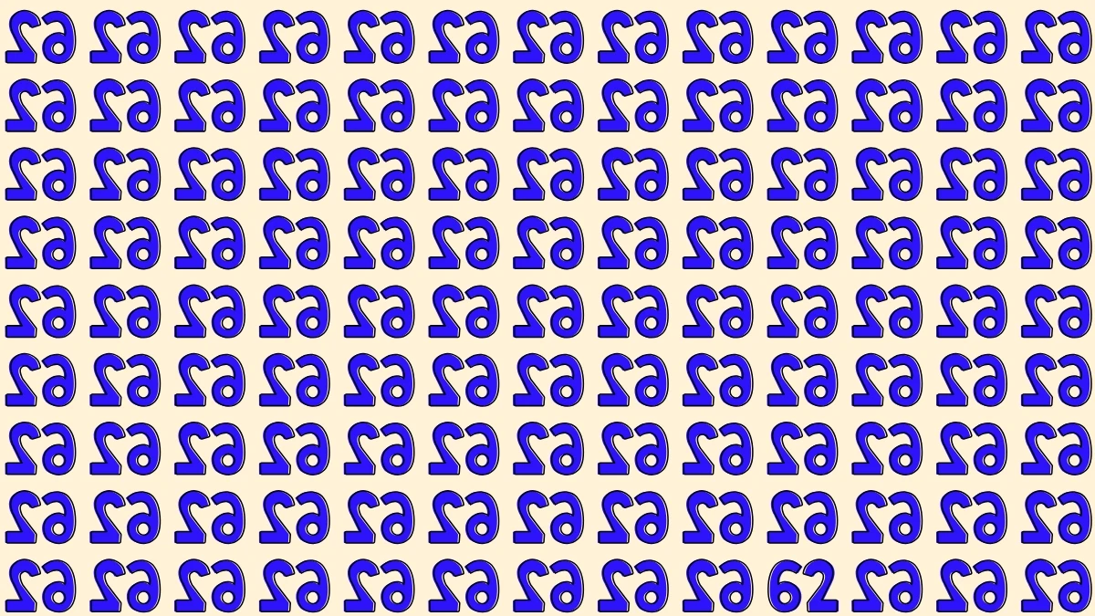 Optical Illusion: Within 7 Seconds Spot The Number 62 among Inverted 62