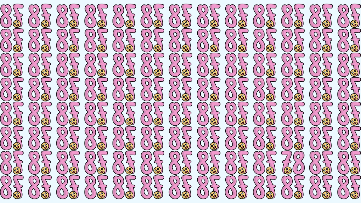 Optical Illusion: Within 7 Seconds Spot The Number 78 among Inverted 78