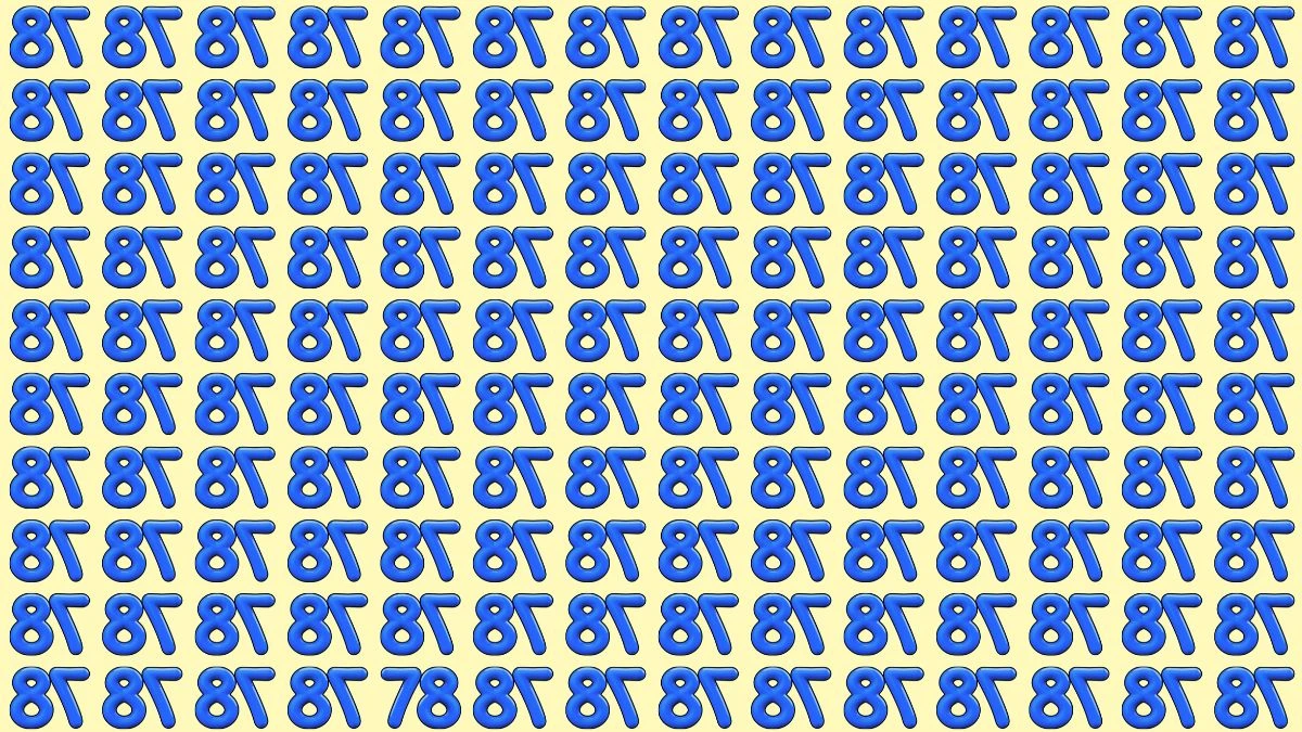Optical Illusion: Within 7 Seconds Spot The Number 78 among Inverted 78