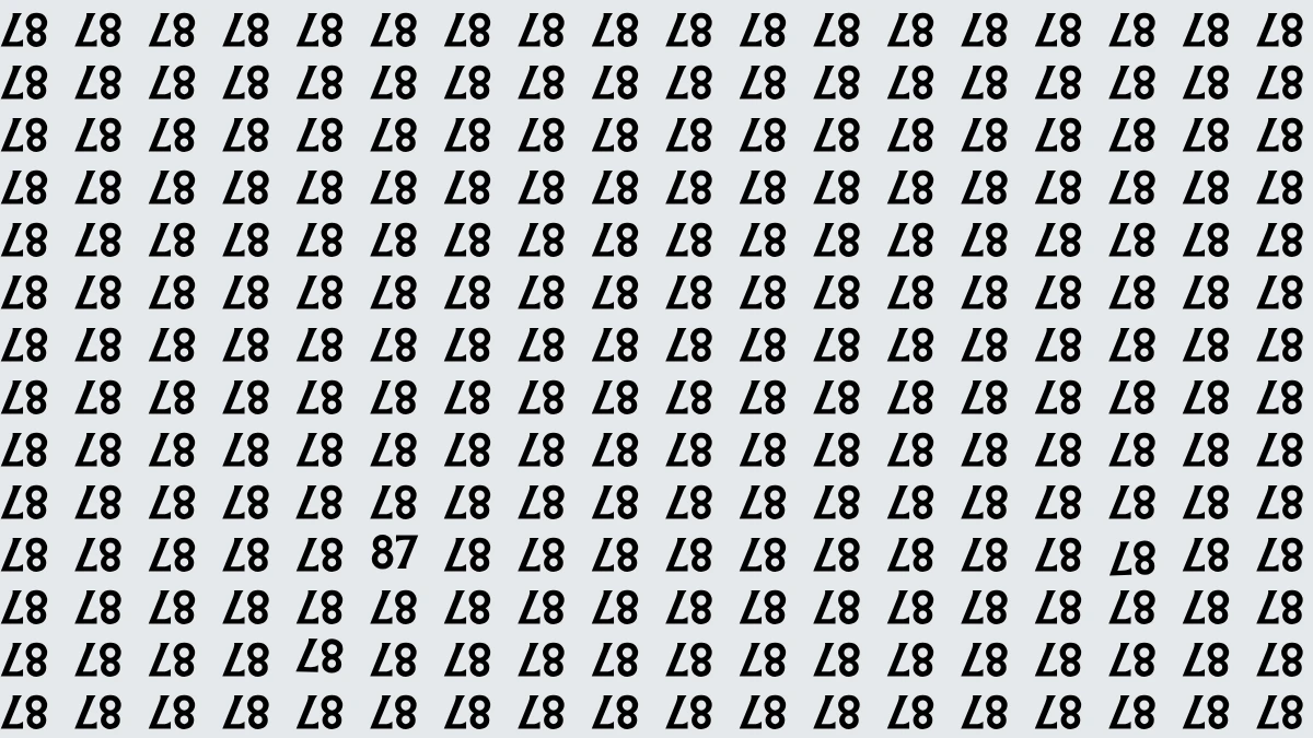 Optical Illusion: Within 7 Seconds Spot The Number 87 among Inverted 87s