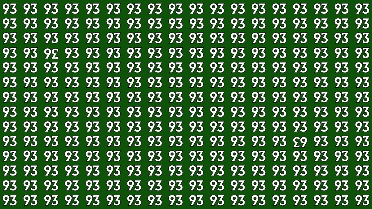 Optical Illusion: Within 8 Seconds Spot The Inverted 36 and 63 among 93