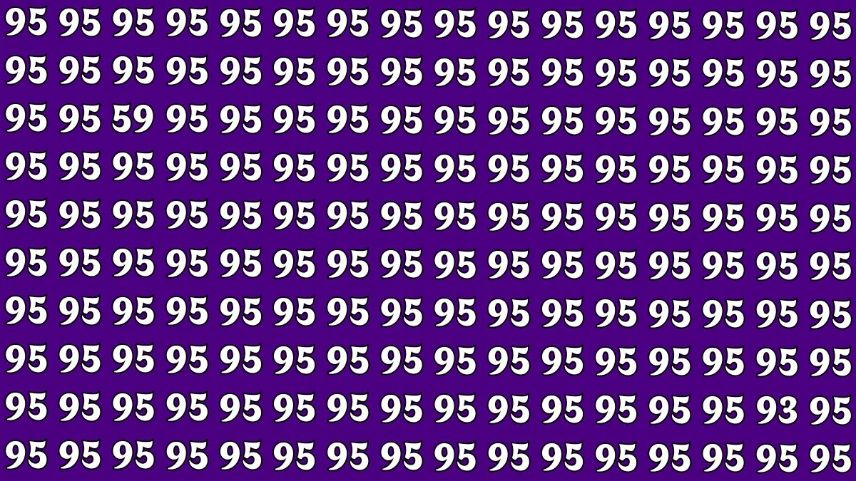 Optical Illusion: Within 9 Seconds Spot The Number 59 and 93 among 95
