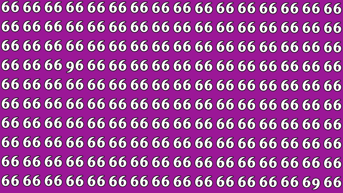 Optical Illusion: Within 9 Seconds Spot The Number 69 and 96 among 66
