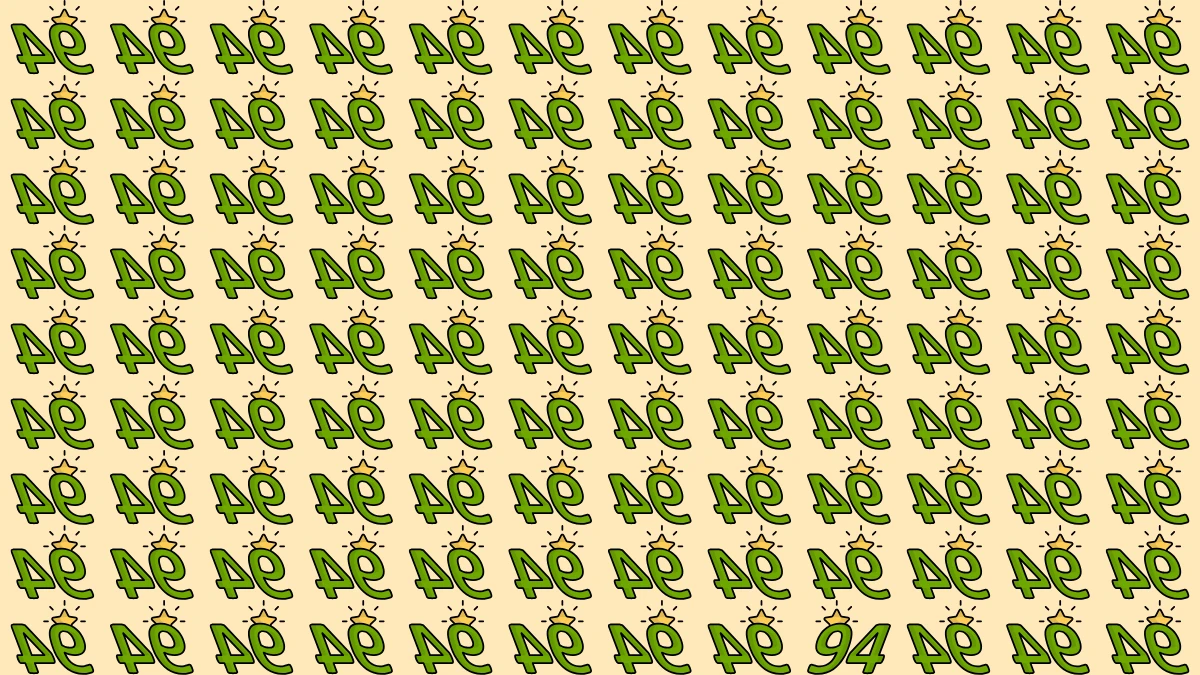 Optical Illusion: Within 9 Seconds Spot The Number 94 among Inverted 94